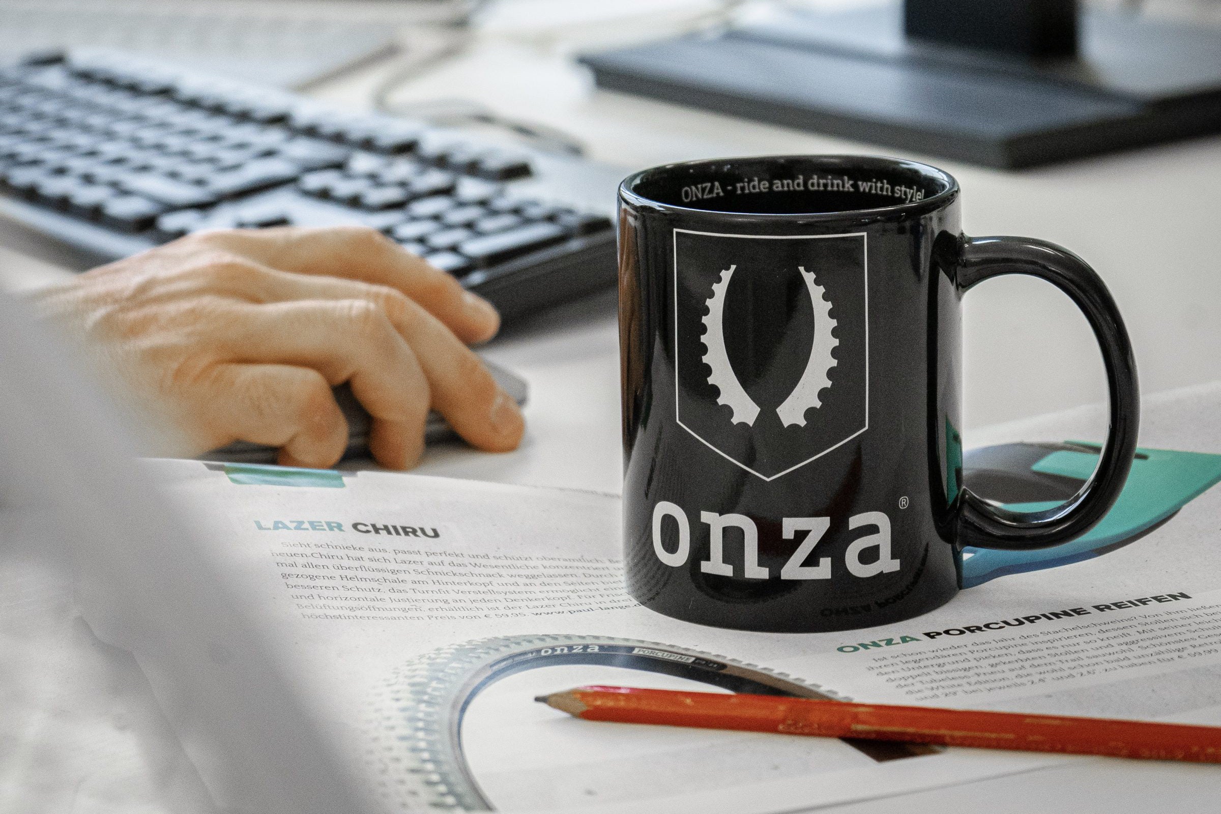 ONZA Coffee Mug - ride and drink with style